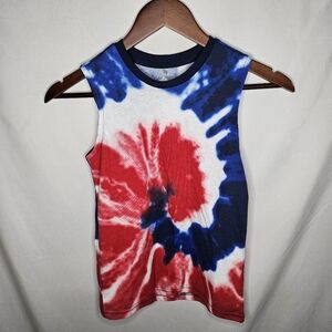 New Boys Way to Celebrate Patriotic Americana Sleeveless Tie Dye Tank Top S 6-7